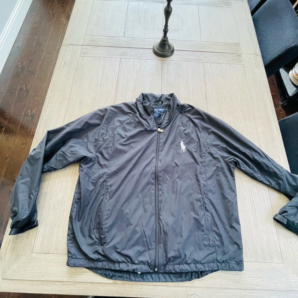 Black Medium Polo windbreaker golf jacket.